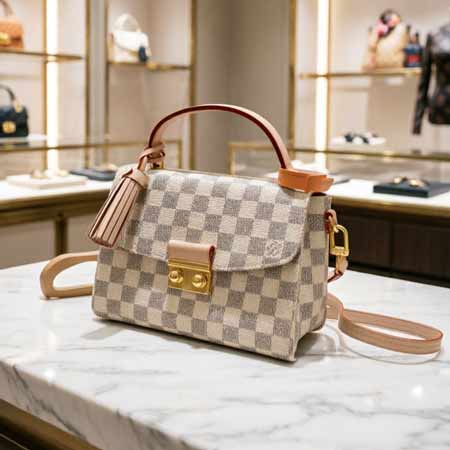 LV 白棋盘格小包N41581