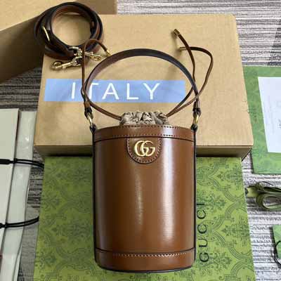GUCCI 新款棕皮水桶包 760201