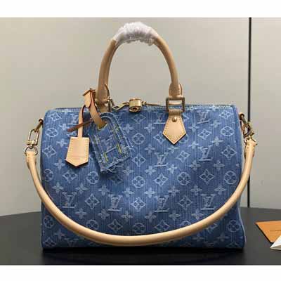 LV丹宁牛仔 Speedy 枕头包 M14430