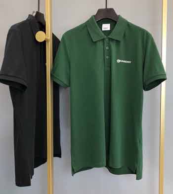 巴宝莉20年早春秀场系列高等英式情侣网眼珠地棉POLO