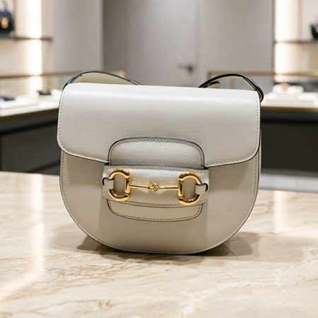 Gucci奶白马鞍包760191