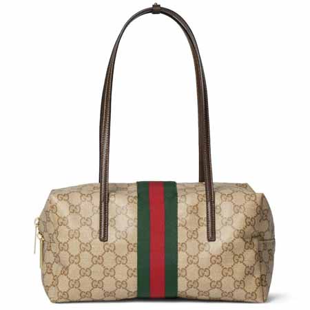 Gucci老花红绿条托特包875228
