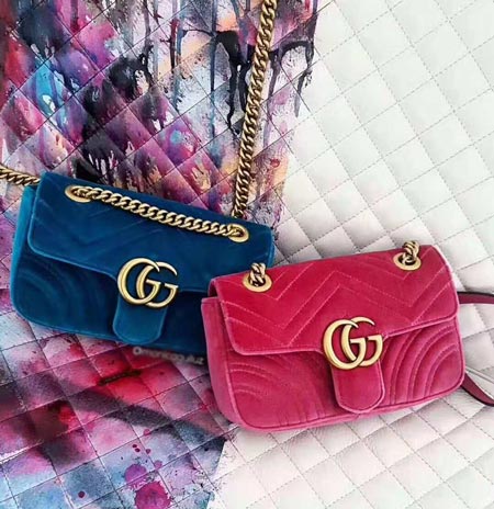 古奇中号GG Marmont系列链带肩背包