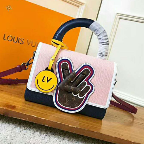 LV 彩色Epi皮料TWIST中号手袋 M52514粉