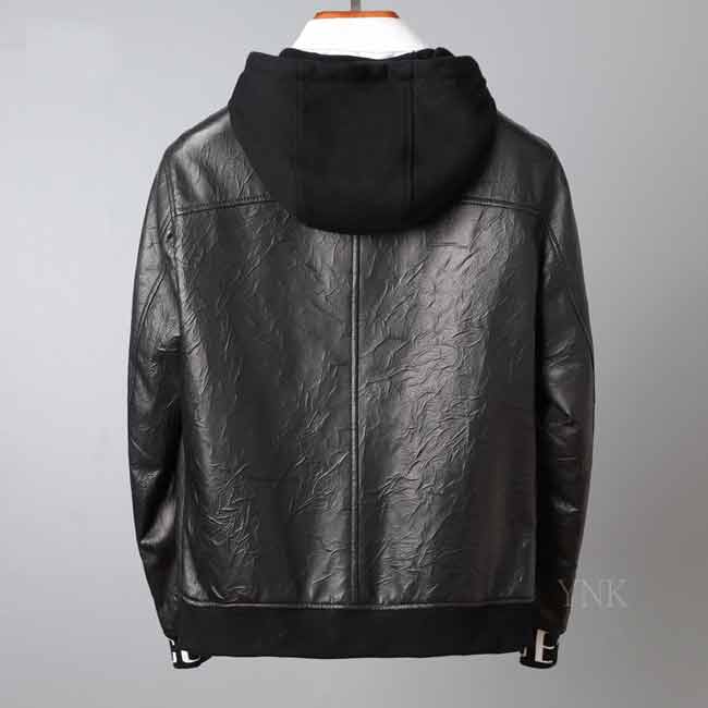 Givenchy/纪梵希原单男士绵羊皮连帽皮衣外套