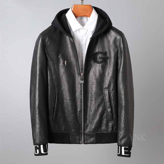 Givenchy/纪梵希原单男士绵羊皮连帽皮衣外套