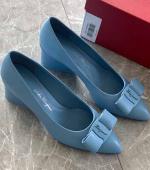 Ferragamo新款糖果色系尖头浅口Viva芭蕾舞鞋