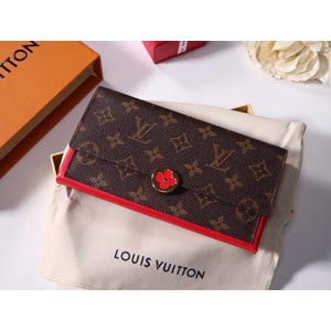 LV Monogram帆布Flower饰钉风格女士钱包64585