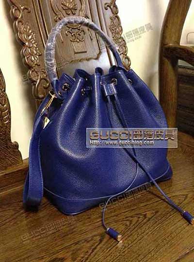 路易威登欧美时尚背包 lv2014新款水桶包 头层牛皮真皮女包 40668蓝色