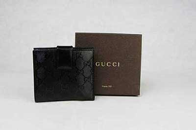 gucci钱夹212105 一比一品质黑色人造革印花钱夹