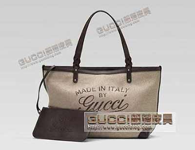 正品品质女包247209浅米色 gucci craft中号购物袋 单肩包