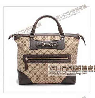 gucci女包247283 时尚布配皮中号手提包