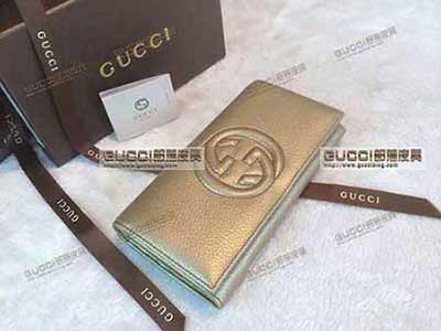 gucci女士钱包 长款韩版可爱 简约款 282414金