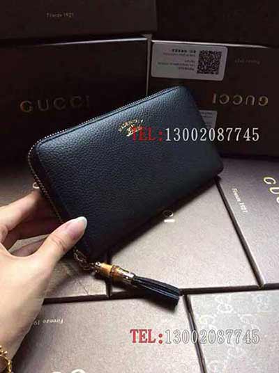 欧美大品牌牛皮长款大容量 全皮拉链真皮手拿钱包 307984黑