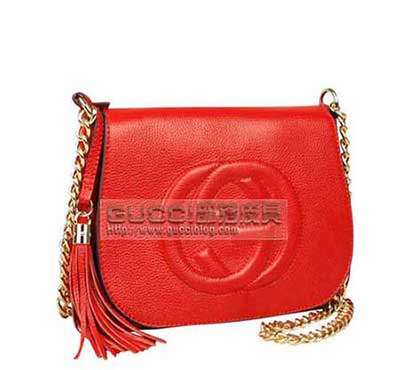 欧美gucci大牌外贸新款<a href=http://www.gucciblog.net target=_blank class=infotextkey>奢侈品牌</a>时尚真皮牛皮小包单肩斜跨女包 323191大红全皮