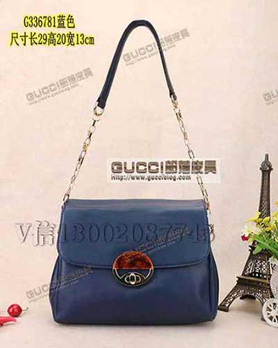 非欧洲真品代买 gucci单肩斜挎手提包 真皮女包 336781蓝色