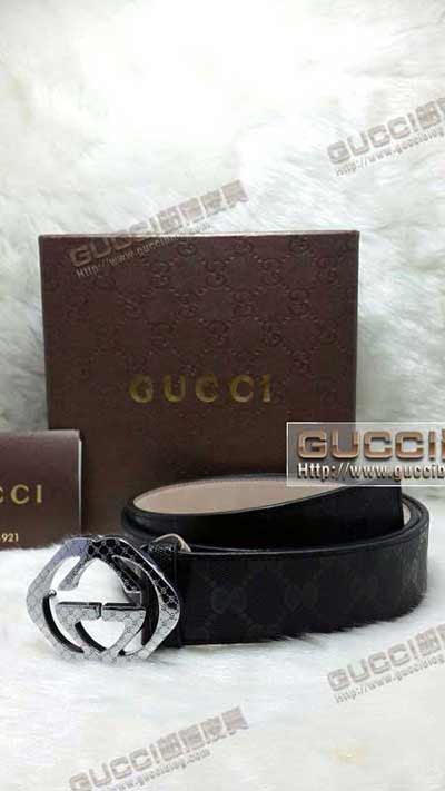 gucci男士真皮腰带 真品平滑扣 男式女士裤带G4117