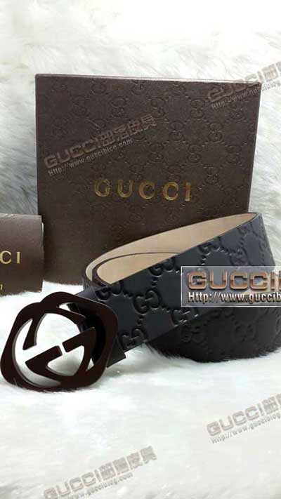 gucci全球购正品 最商务男士圆形双G皮带G446