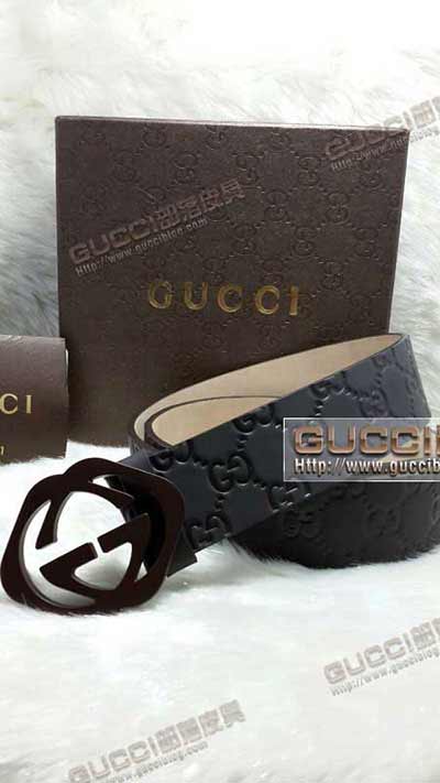 gucci全球购真品 非常商务男士圆形双G皮带G446