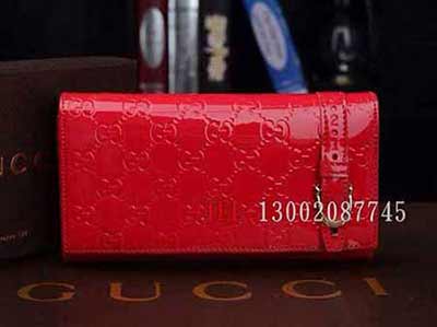 欧美大品牌钱夹 头层牛皮 全皮压花长款钱包 G872145红