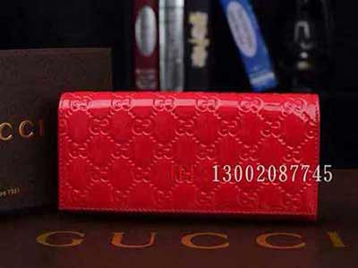 古奇钱包 进口全皮长款钱包 古驰手包 零钱包 G881149红