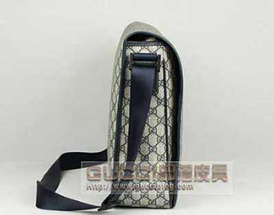 古奇男包 gucci单肩包 时尚PVC 古琦男士斜挎商务包 222291蓝PVC蓝皮
