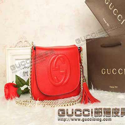 新品gucci奢侈名包 真皮女包单肩包斜跨小包链条挎包323190