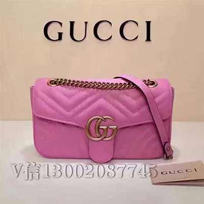 gucci这款GG Marmont 443497玫红色