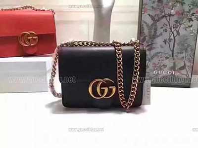gucciGG Marmont非常原单皮系列链带肩背包431384 