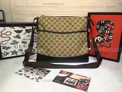 gucci145857啡布啡皮真正非常高原单品质 2017春夏男士热消款