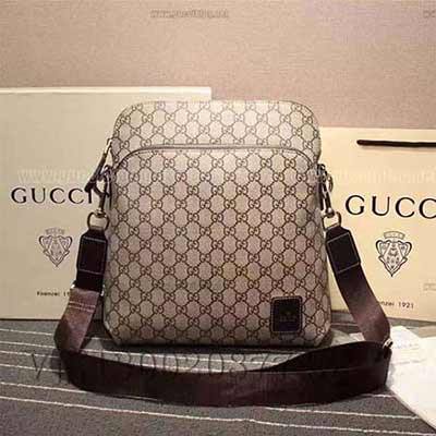 gucci854364 PVC 金色金属配件 尼龙织带 男款经典斜挎