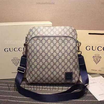 gucci854364 PVC 金色金属配件 尼龙织带 男款经典斜挎 