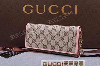 gucci 154185 啡PVC粉红皮 古驰pvc钱包