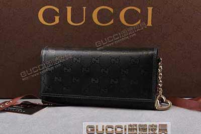 gucci 154185 黑光胶 古奇pvc钱包