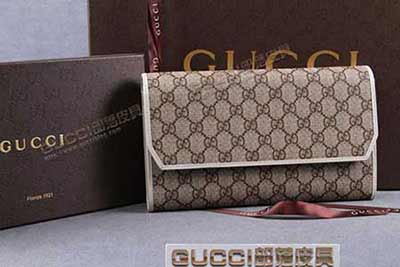 Gucci古奇钱包 男女长款搭扣经典LOGO手拿包 163252白