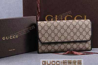 真品代买Gucci古奇钱包男女款长款搭扣手包手机包手拿包 163252啡