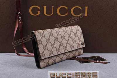 gucci 203821 啡PVC啡皮 古奇pvc钱包