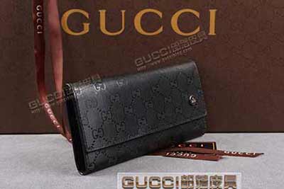 gucci 203822 黑光胶 古奇pvc钱包
