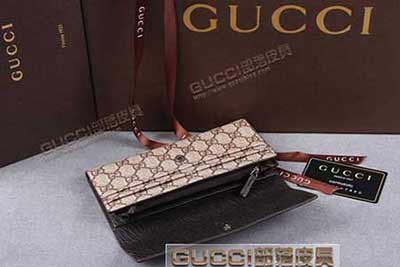 gucci 203861 啡PVC啡皮 古驰pvc钱包