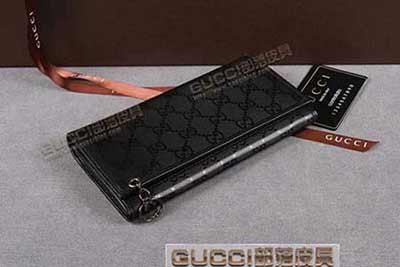 gucci 212109 黑光胶黑皮 古奇pvc钱包
