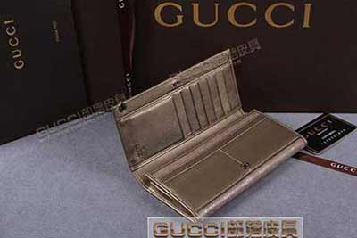 gucci 212109 灰光胶 古驰pvc钱包