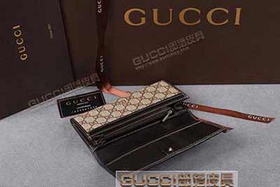 gucci 212186 啡PVC（皮织带）啡皮 古奇pvc钱包