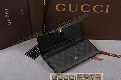 gucci 212186 黑PVC黑皮 古驰pvc钱包