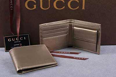 gucci 224125 时尚男士短款钱包 古奇PVC二折钱包