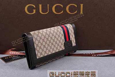 gucci 225835 小G啡PVC啡皮 古奇pvc钱包