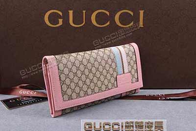 gucci 225835 小G啡PVC粉红皮 古驰pvc钱包