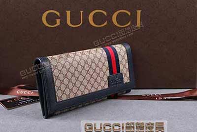 gucci 225835 小G啡PVC蓝皮 古奇pvc钱包