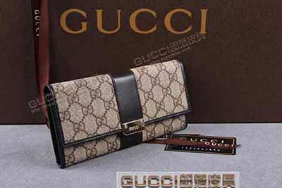 gucci 233028 啡PVC啡皮 古奇pvc钱包