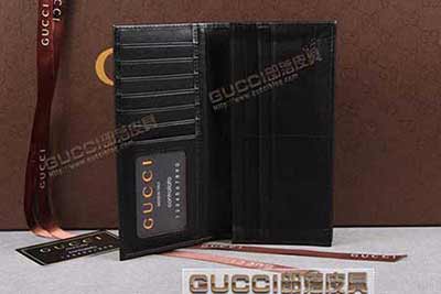 gucci 245887 黑光胶 古奇pvc钱包