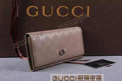gucci 256336 灰光胶灰皮 古奇pvc钱包